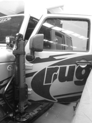 Jeep Wrangler JKU Jack Mount - Front Driver Side - Go Rhino - El Gato EG-1 - Textured Black - `07-`18